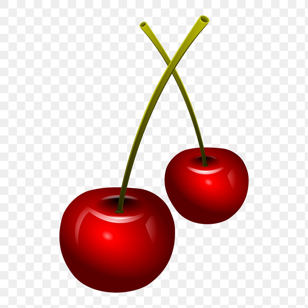 Cherries png sticker, fruit illustration on transparent background. Free public domain CC0 image.