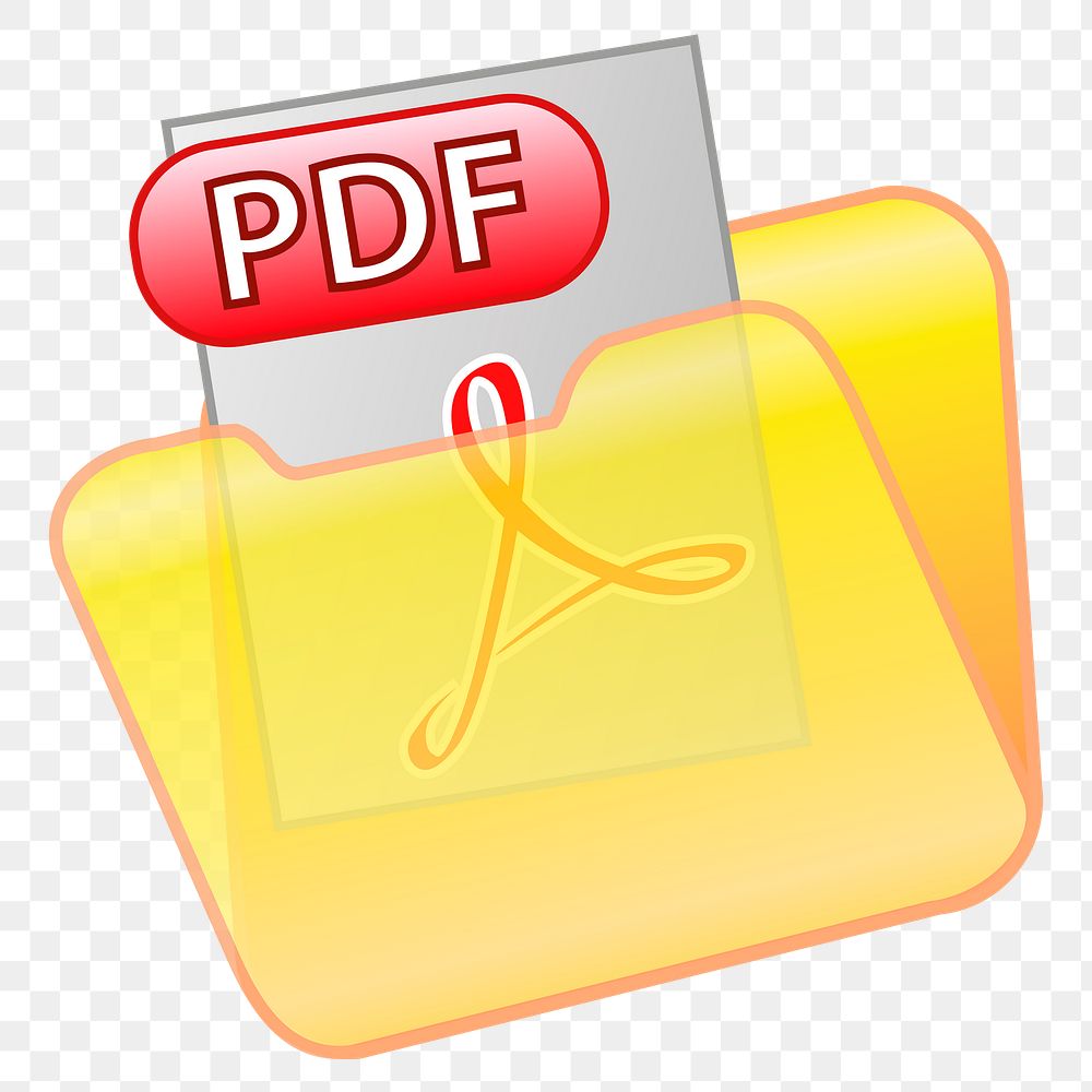 PDF file png sticker, digital document illustration, transparent background. Free public domain CC0 image