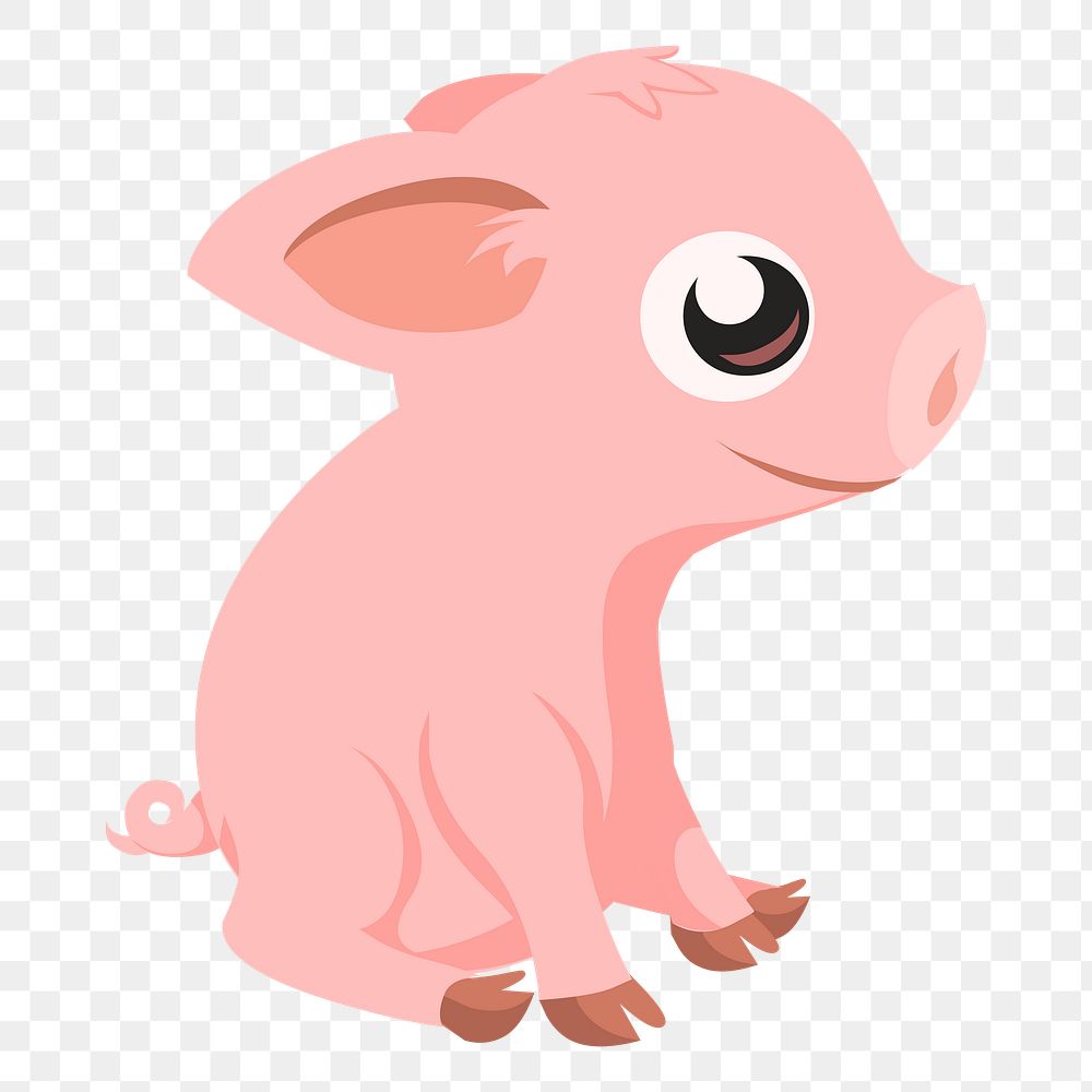 Baby pig png sticker, animal illustration, transparent background. Free public domain CC0 image