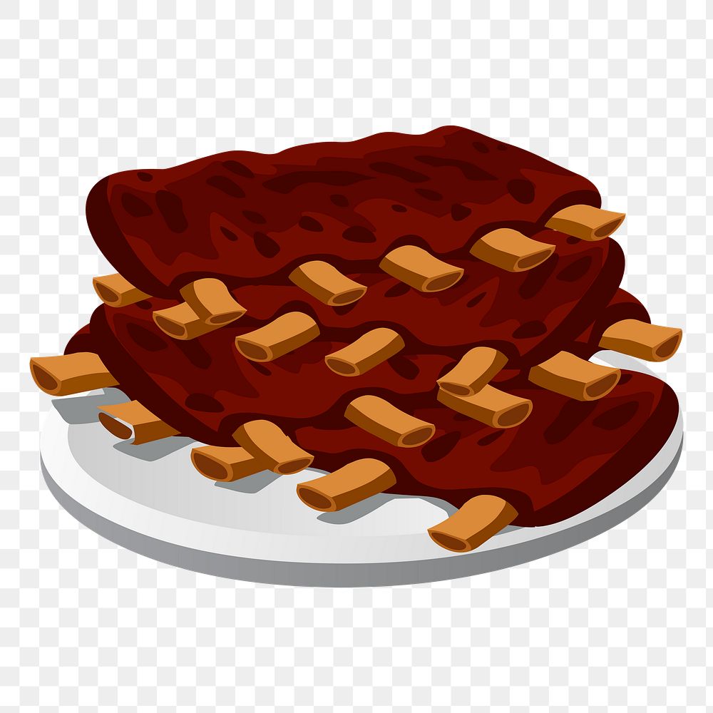 Barbecue ribs png sticker, food illustration, transparent background. Free public domain CC0 image