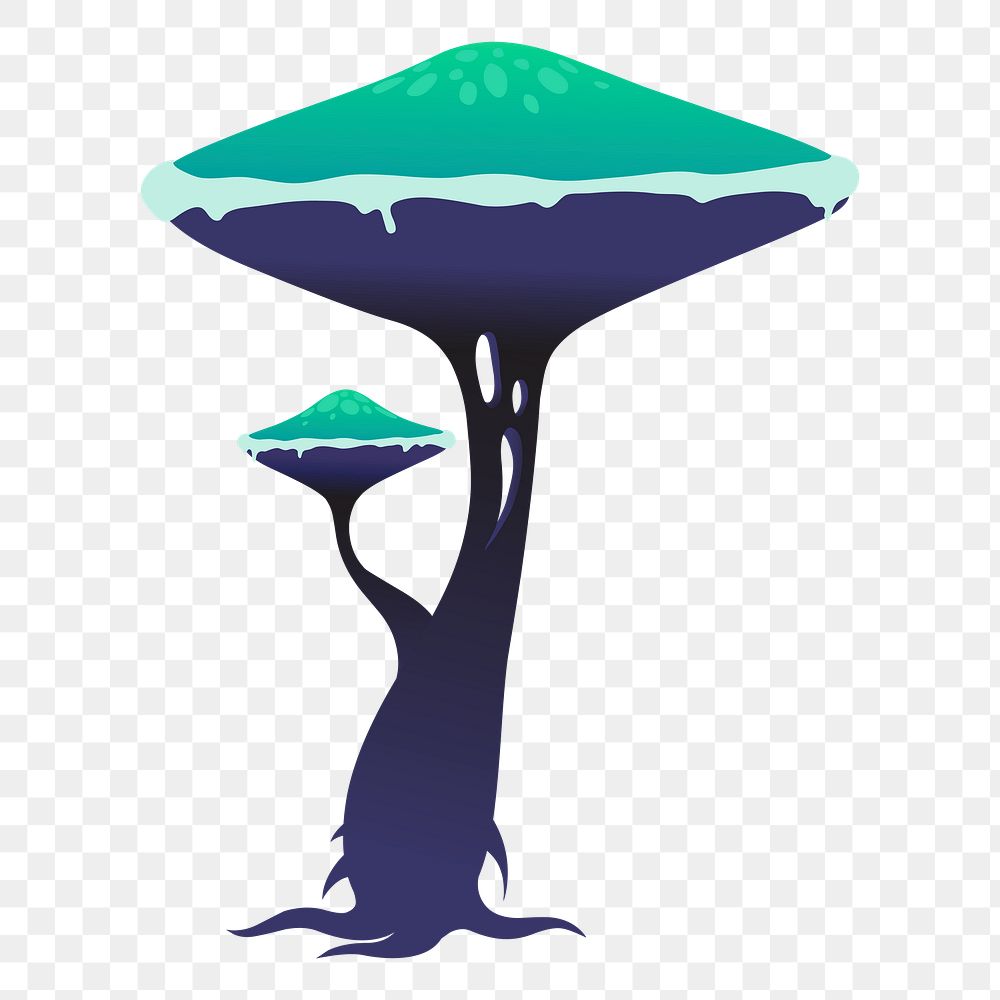 Exotic mushroom png tree sticker, transparent background. Free public domain CC0 image