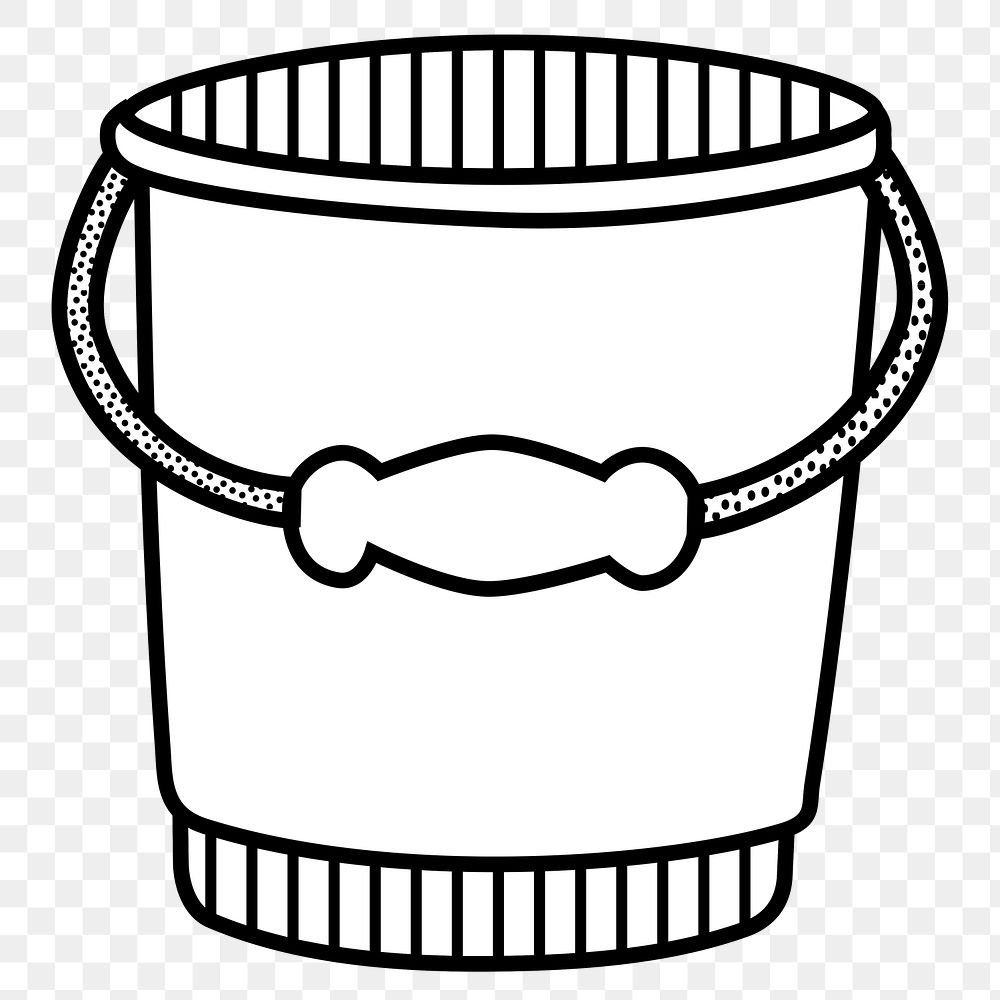 Bucket png sticker illustration, transparent background. Free public domain CC0 image.