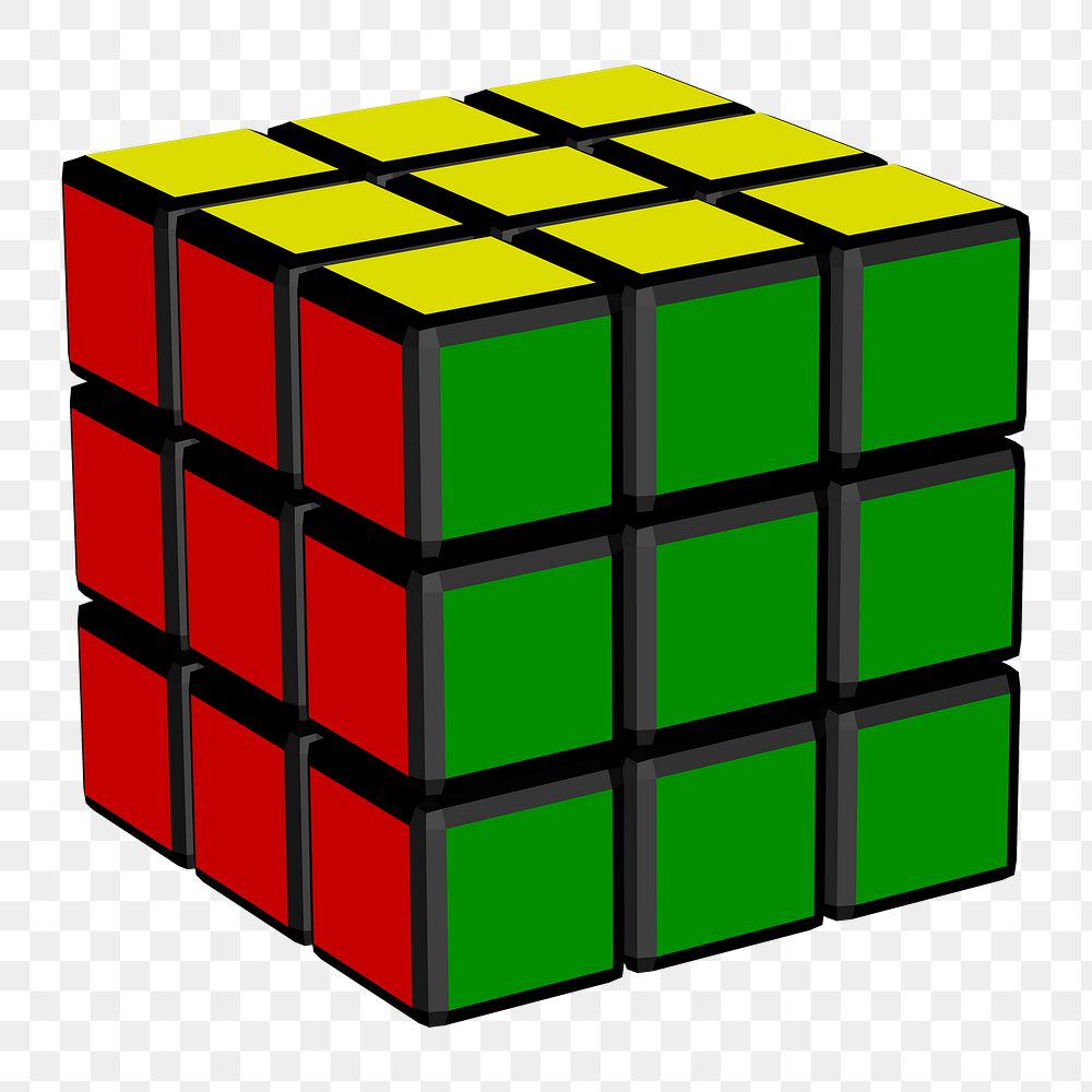 Rubik's cube png sticker illustration, transparent background. Free public domain CC0 image.