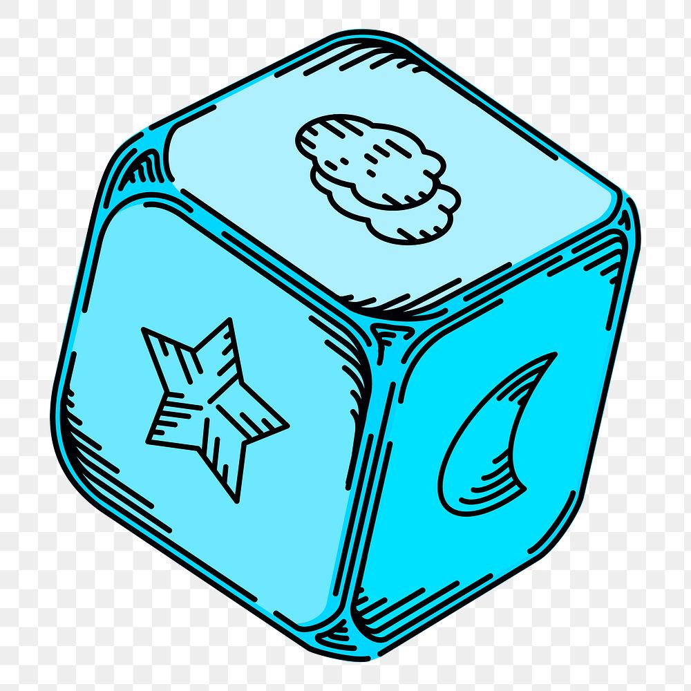Cube toy png sticker illustration, transparent background. Free public domain CC0 image.