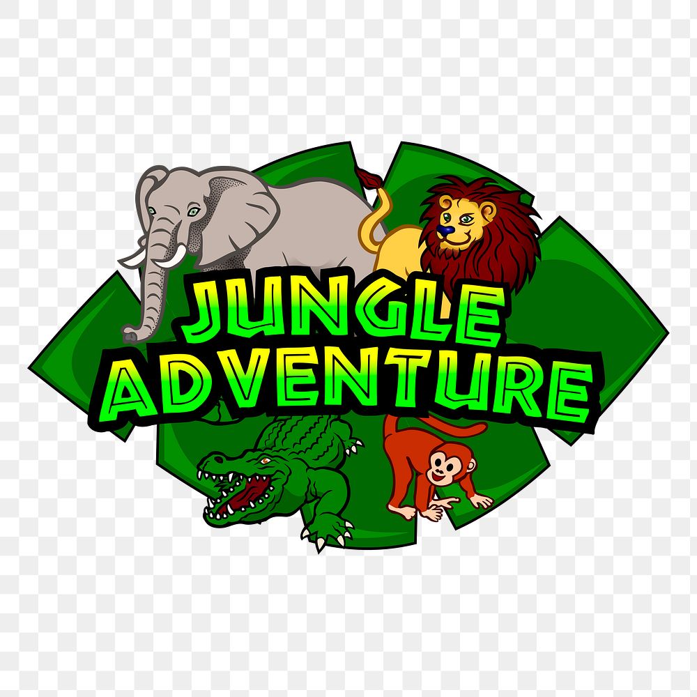 Jungle adventure png sticker, animal illustration, transparent background. Free public domain CC0 image
