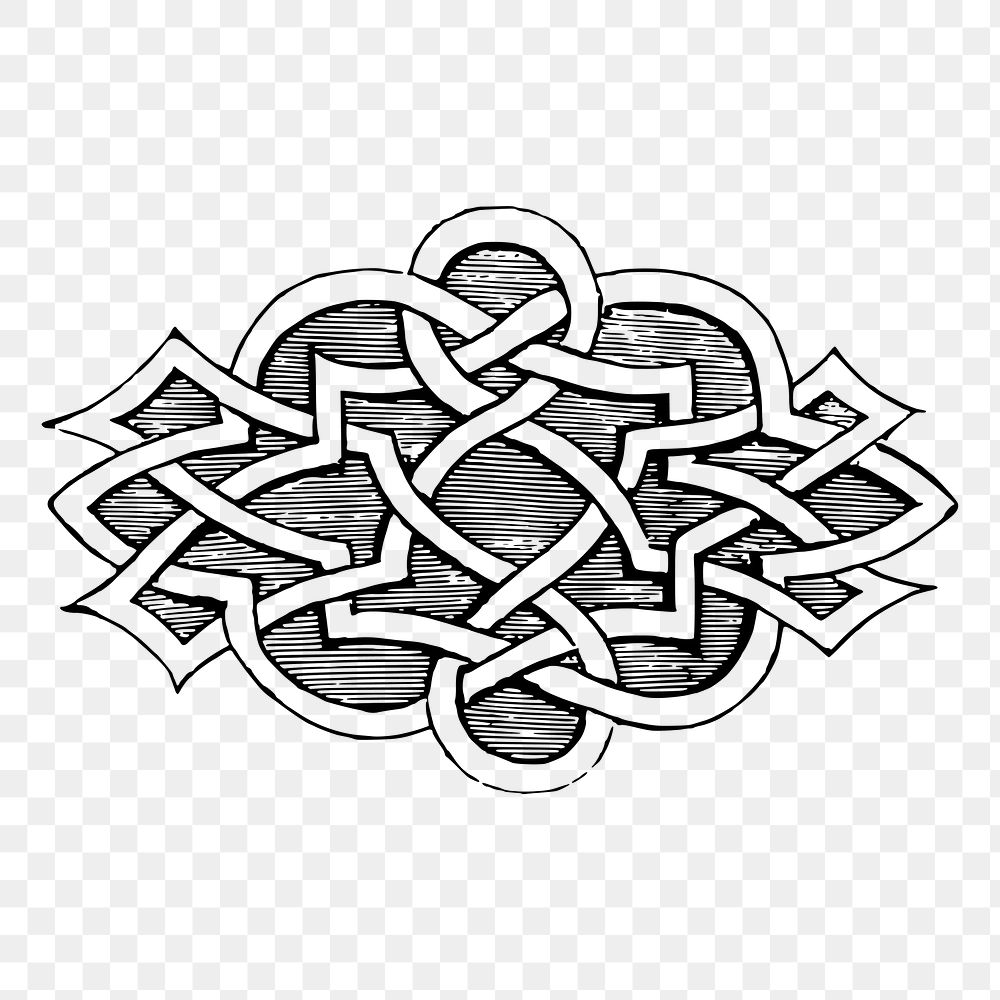 Celtic shape png sticker, drawing illustration, transparent background. Free public domain CC0 image