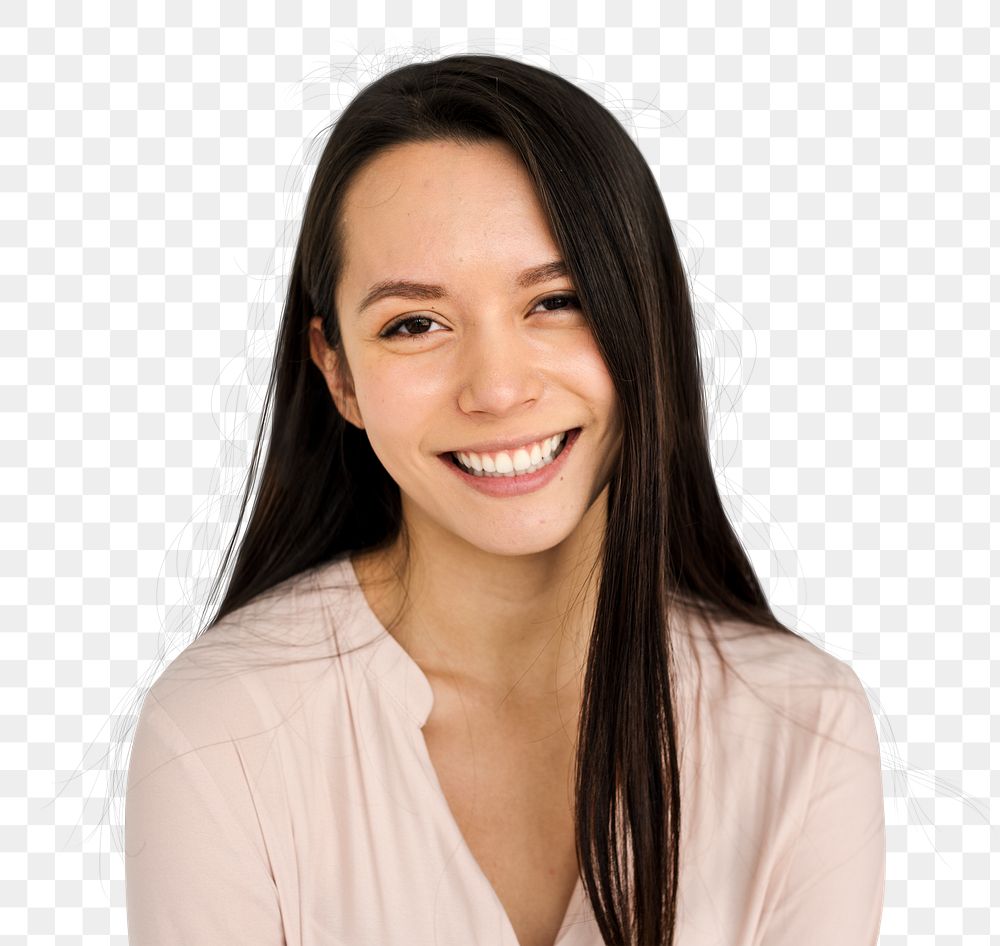 Asian woman portrait png sticker, transparent background