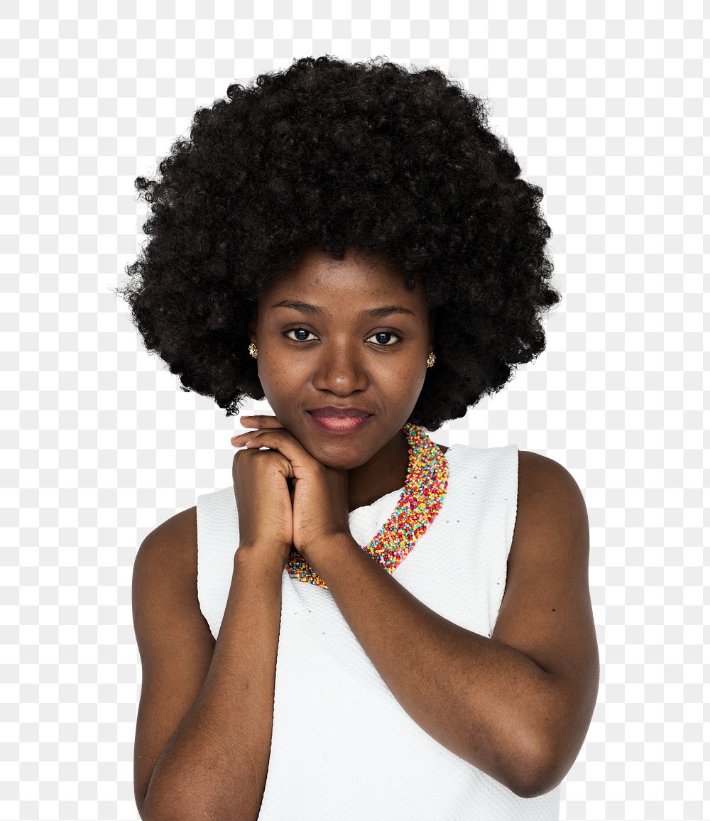 African-American girl png sticker, transparent background