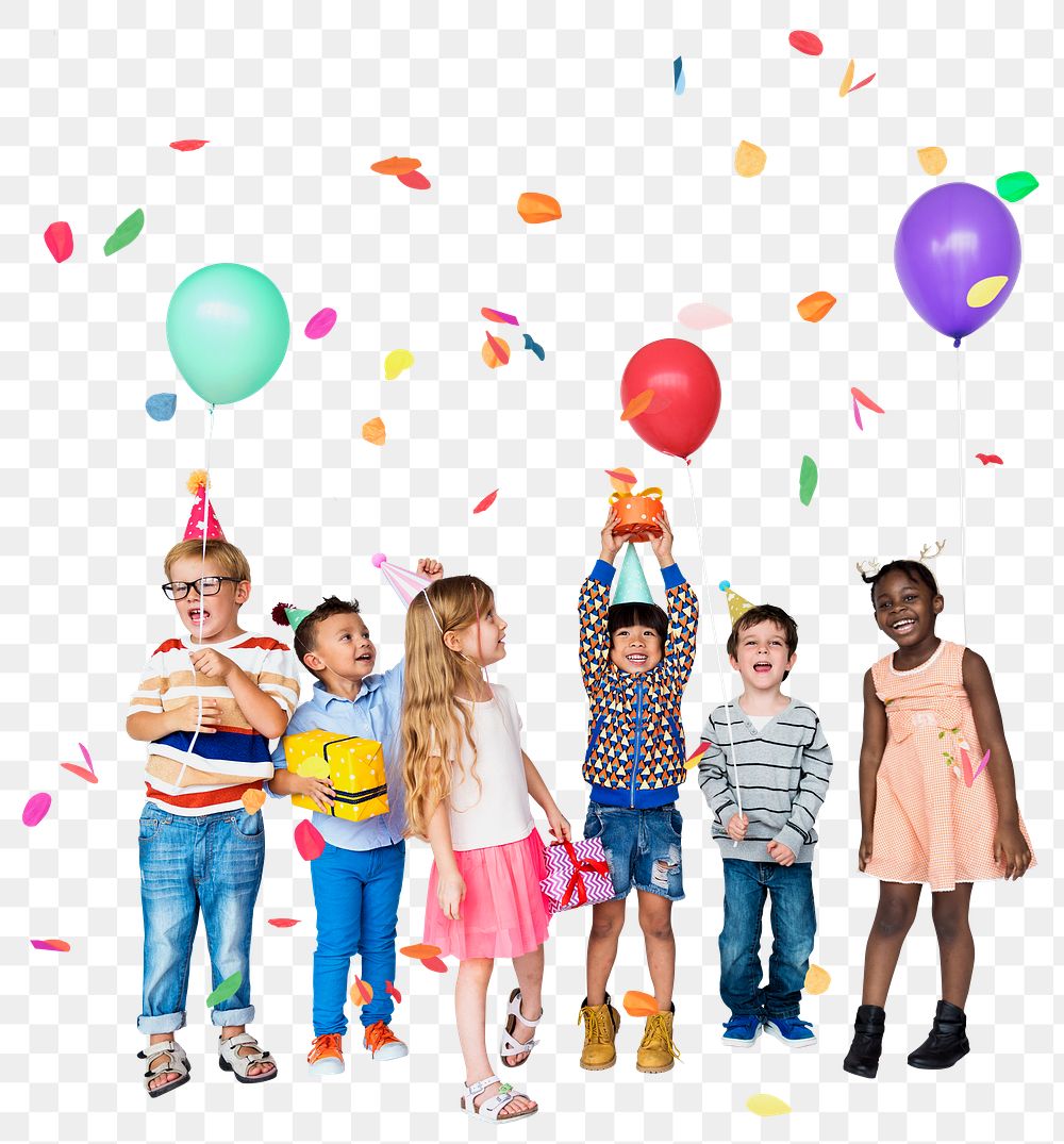 Kid's party png sticker, birthday celebration in transparent background