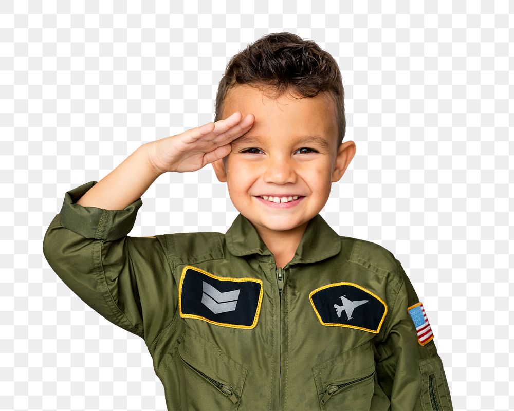 Boy in soldier uniform png sticker, transparent background