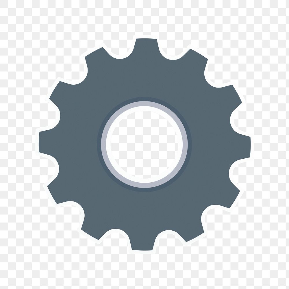 Setting gear icon png sticker, transparent background