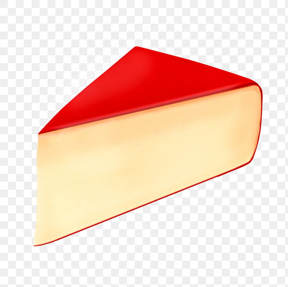 Red cheese png sticker, dairy product image on transparent background
