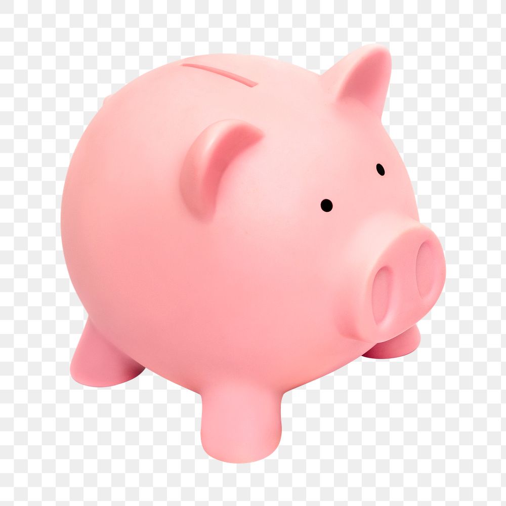 Piggy bank png sticker, savings, transparent background