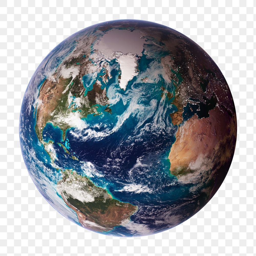Earth png sticker, planet surface on transparent background