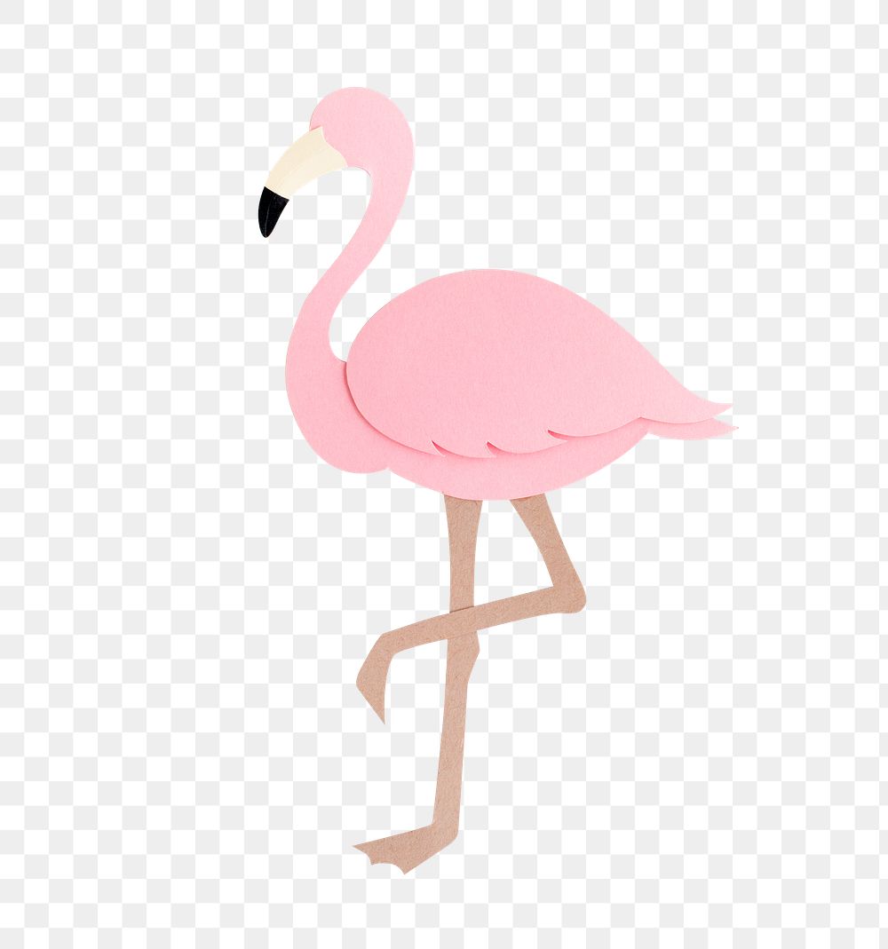 Pink flamingo png animal sticker, transparent background