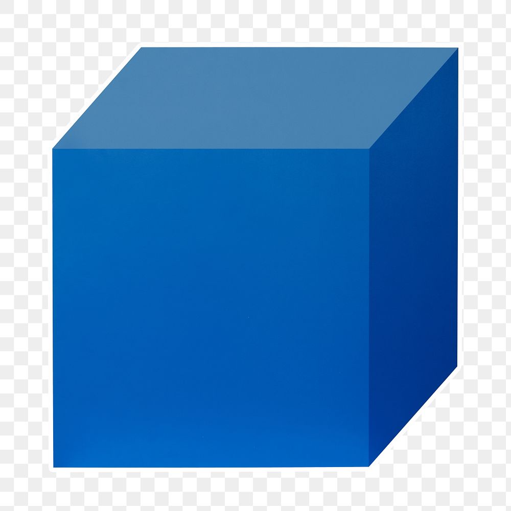 Blue block png sticker, transparent background