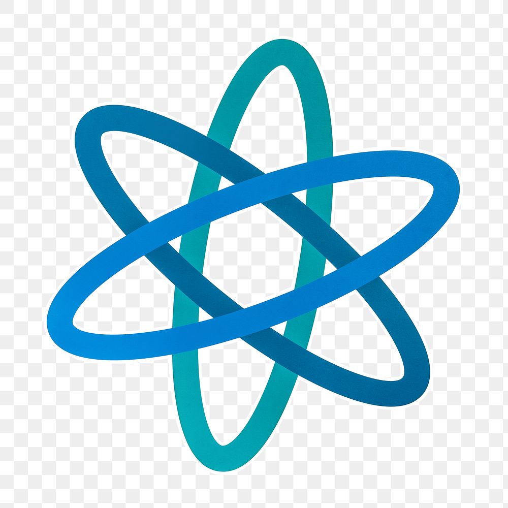 Science atom png sticker, transparent background