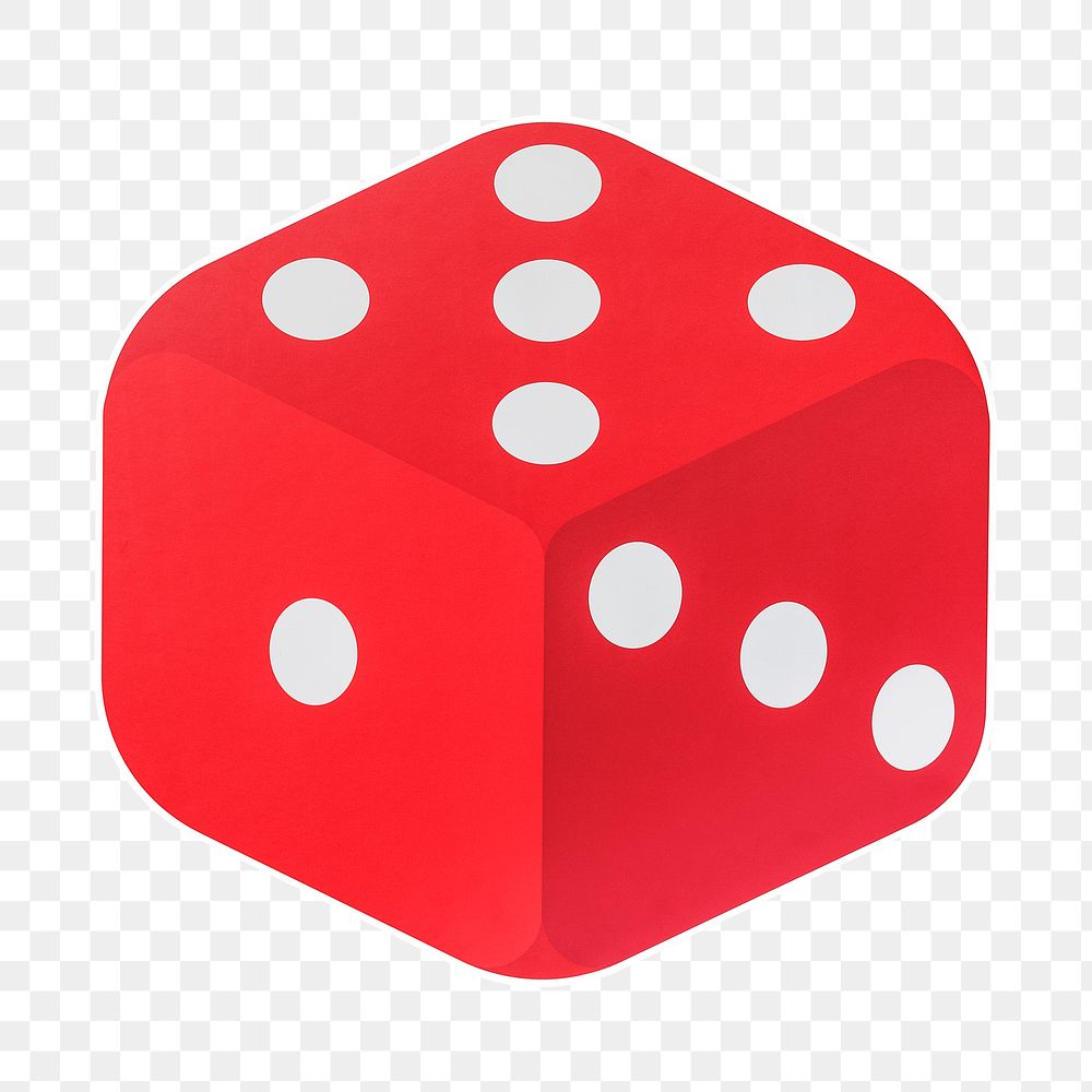 Red dice png sticker, transparent background