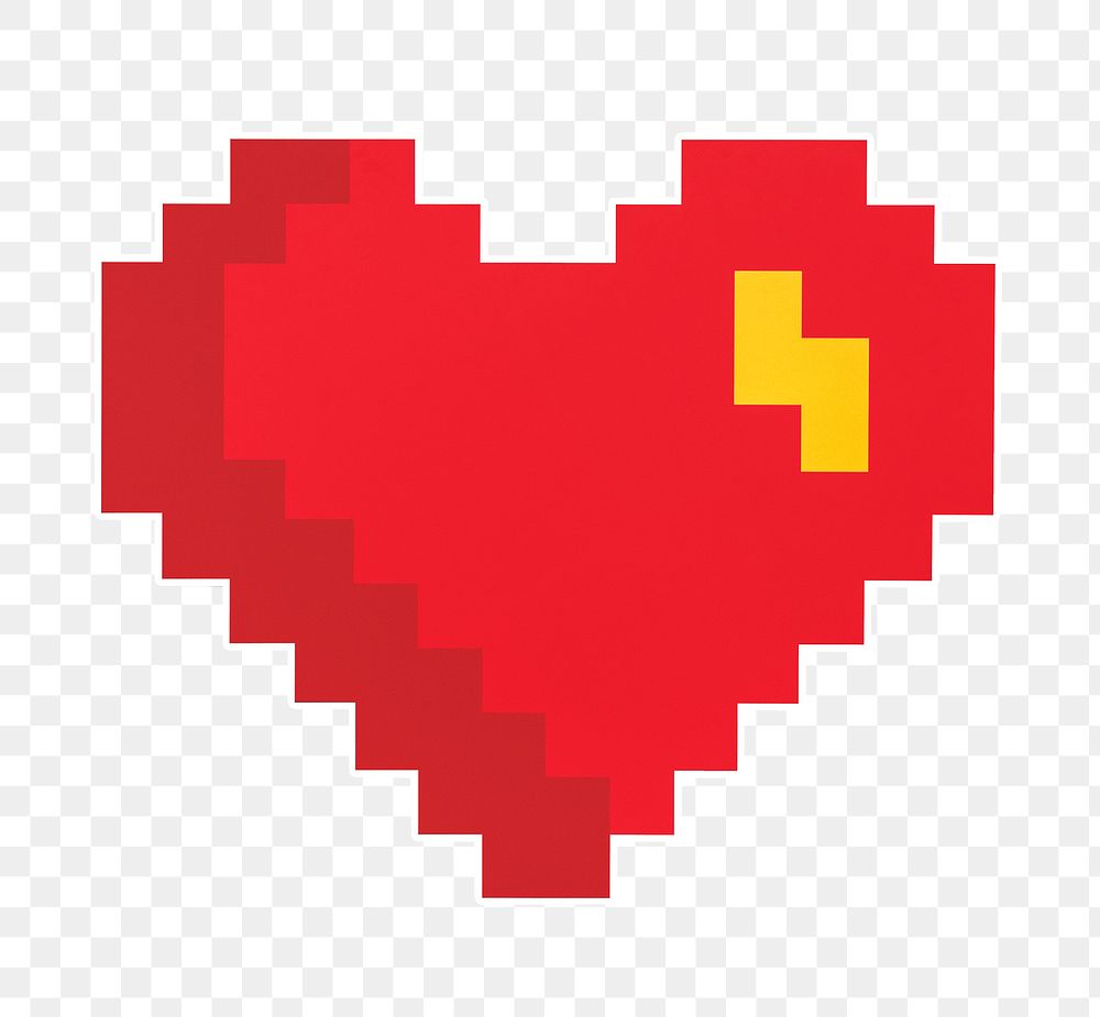 Pixelated heart png sticker, transparent background