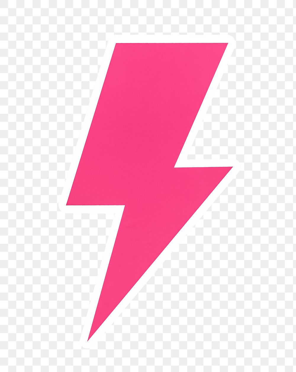 Pink lightning png sticker, transparent background