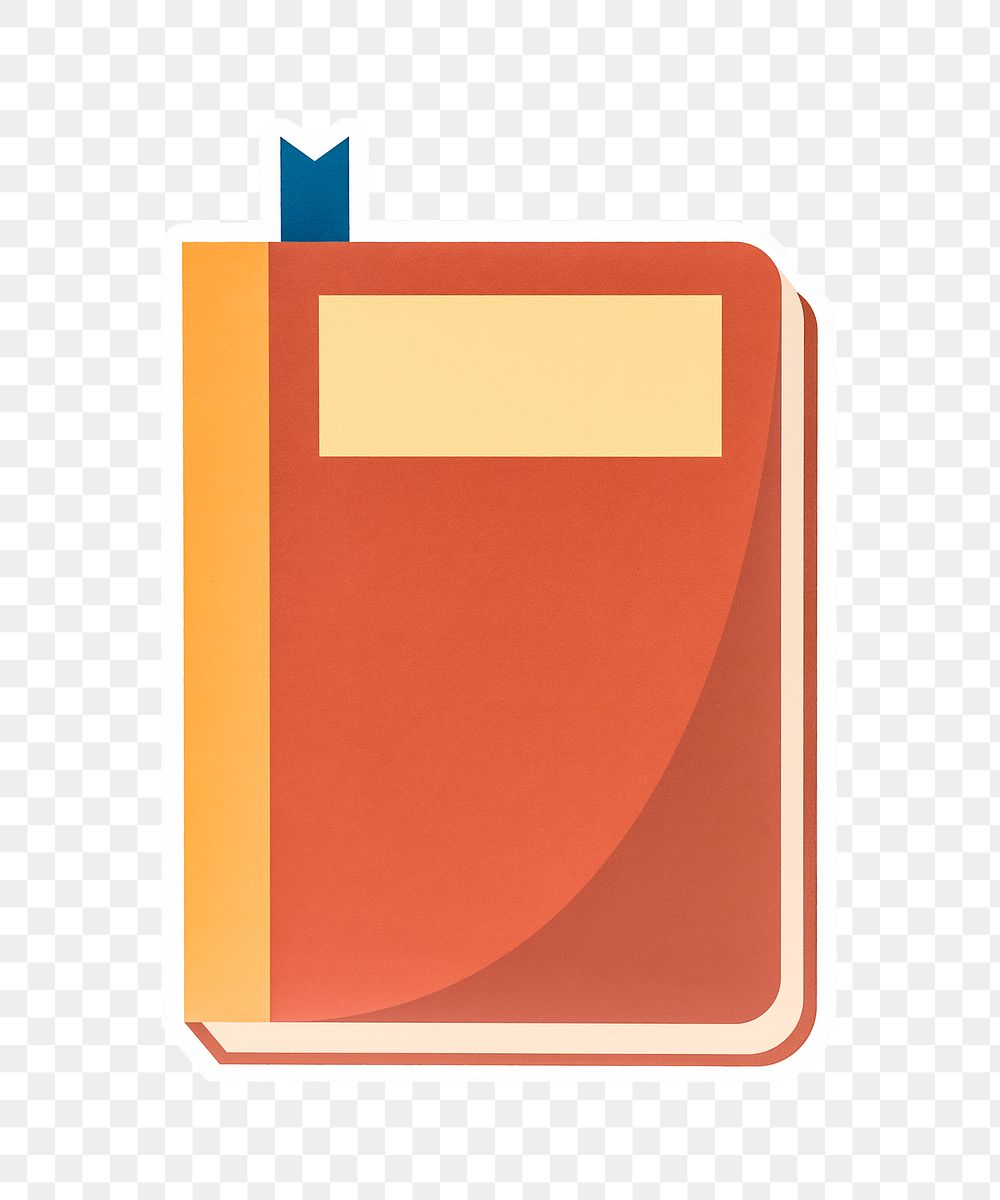 Orange notebook png sticker, transparent background