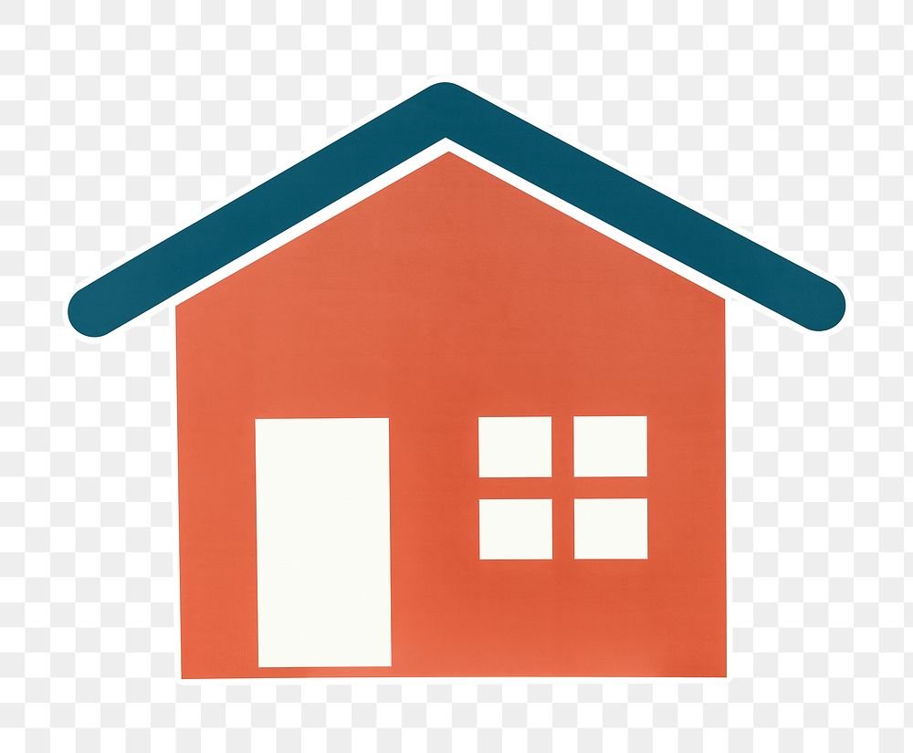 Orange house png sticker, transparent background