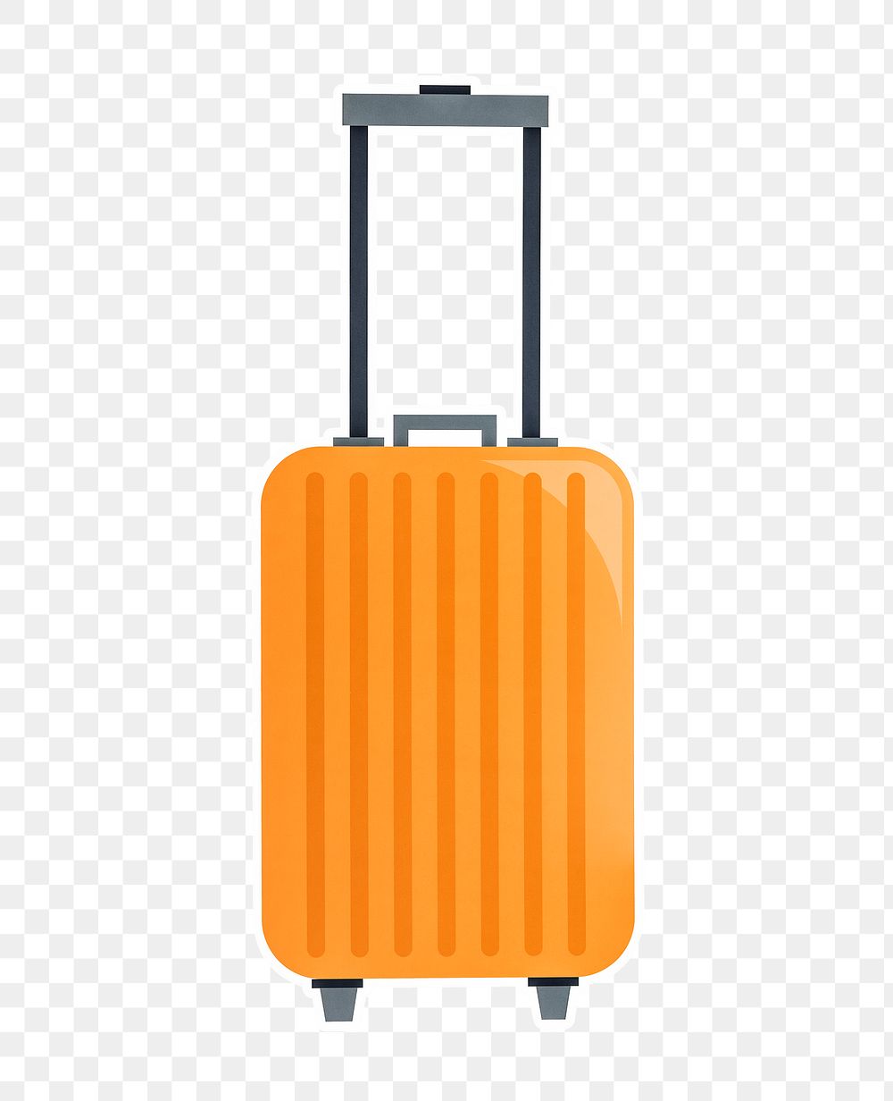 Yellow luggage png sticker, transparent background