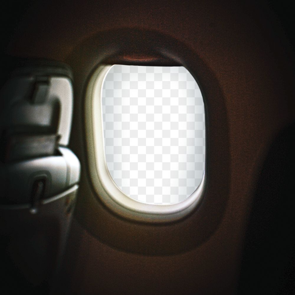 Plane window png frame, transparent design