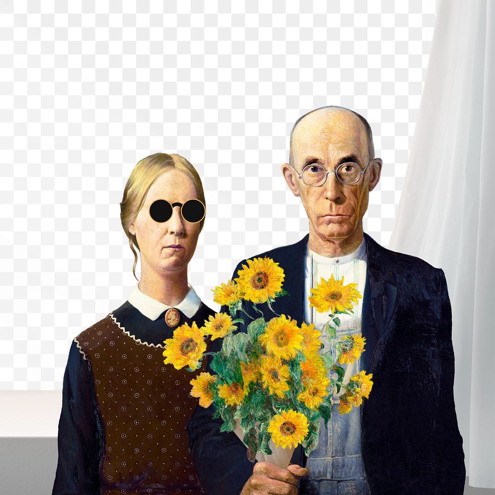 American Gothic png border remixed by rawpixel, transparent background