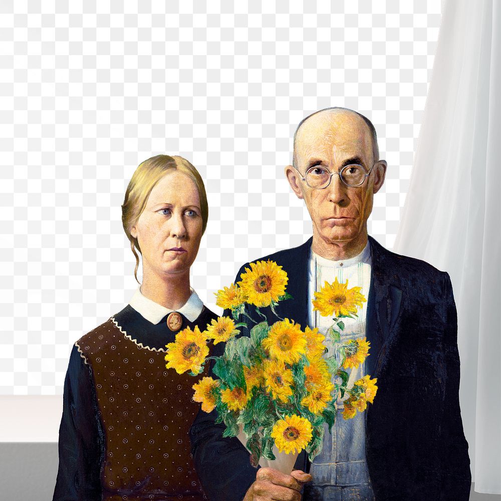 American Gothic png border remixed by rawpixel, transparent background