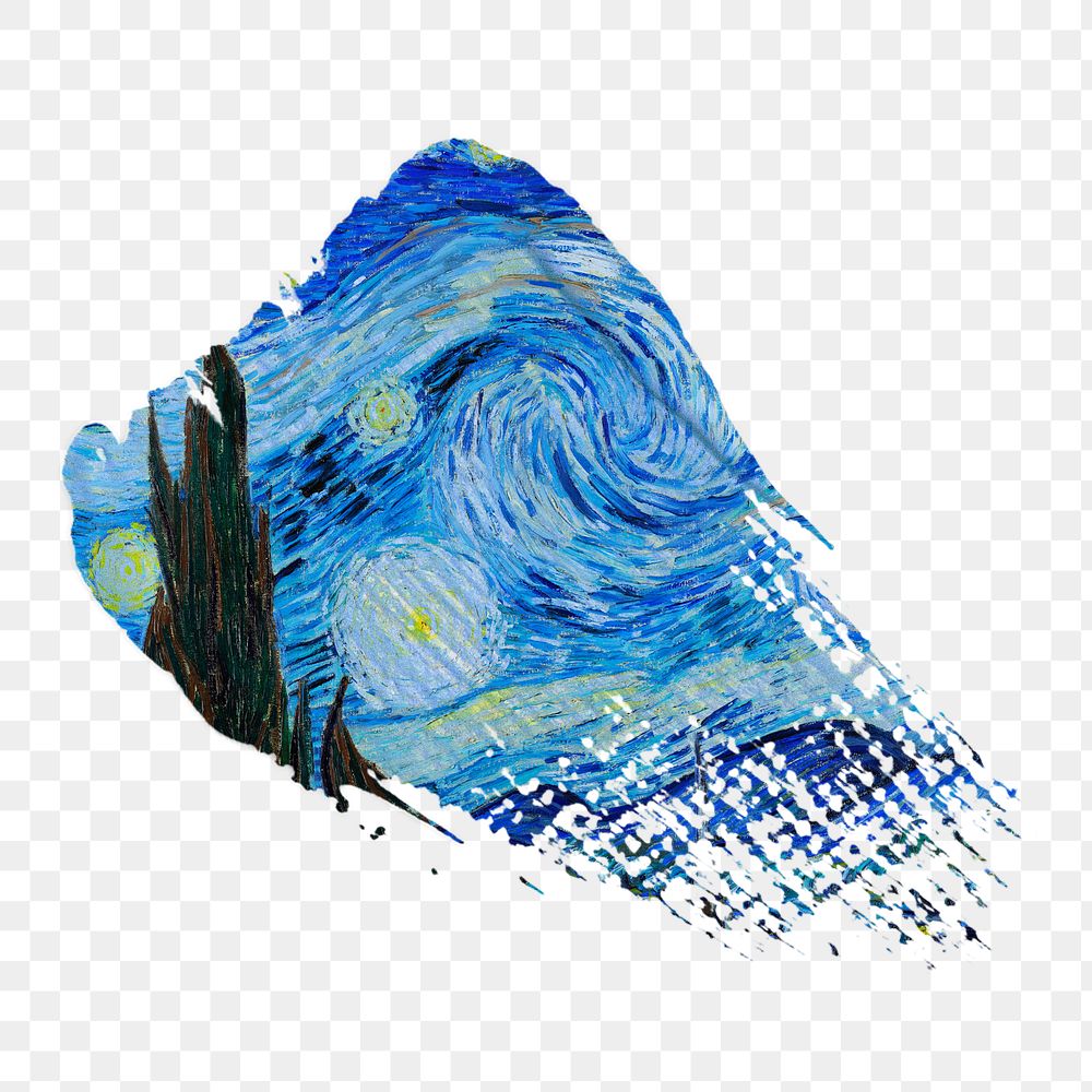 Png Van Gogh's Starry Night sticker, transparent background remixed by rawpixel