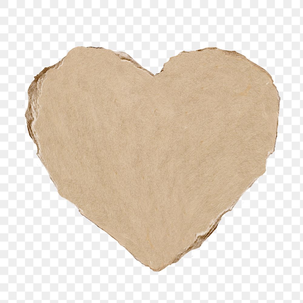 Png heart ripped paper sticker, transparent background