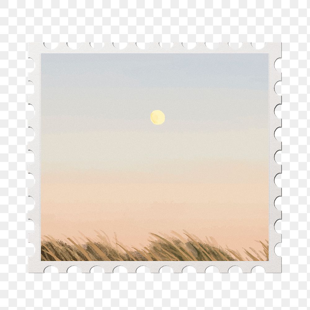 Nature postage png sticker, transparent background