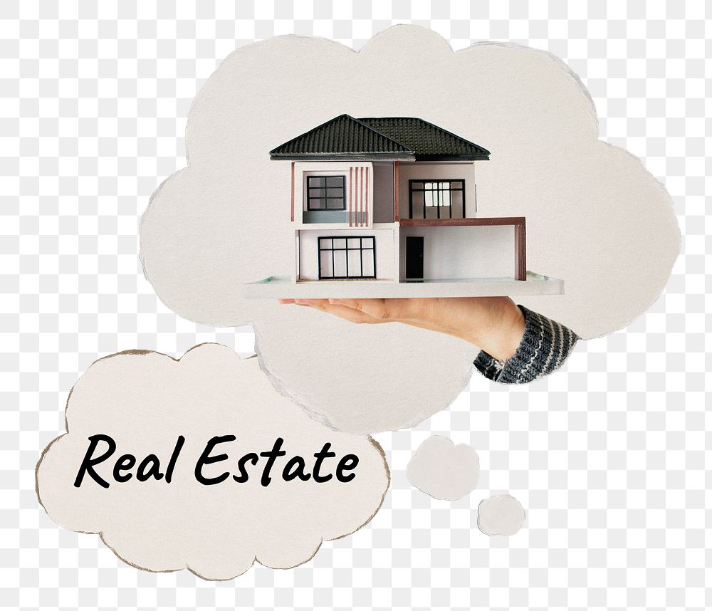 Real estate png speech bubble sticker, mortgage image on transparent background