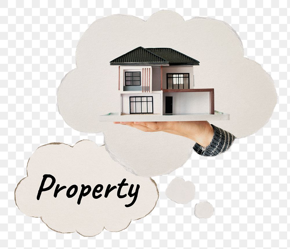 Property png speech bubble sticker, real estate image on transparent background