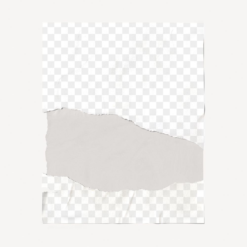 Ripped poster png transparent mockup, paper texture in realistic design