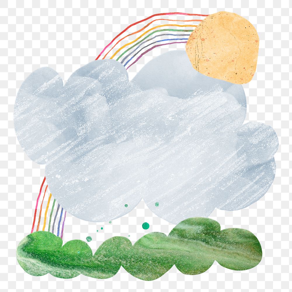Rainy sky png abstract shape sticker, aesthetic collage element, transparent background