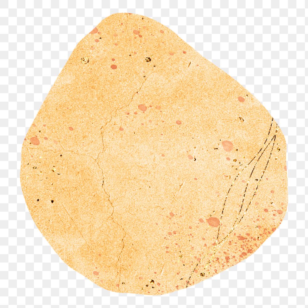 Orange granite png abstract shape sticker, aesthetic collage element, transparent background