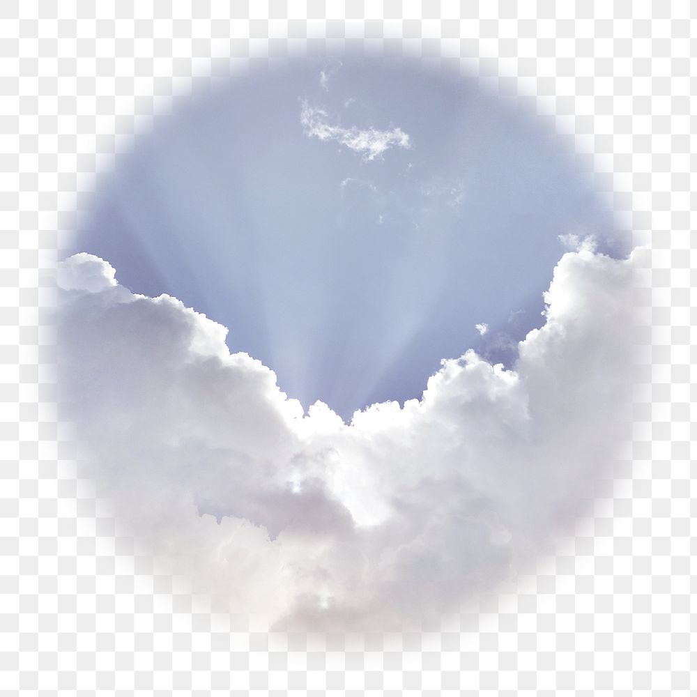 Bright sky png badge sticker, skyscape photo on transparent background