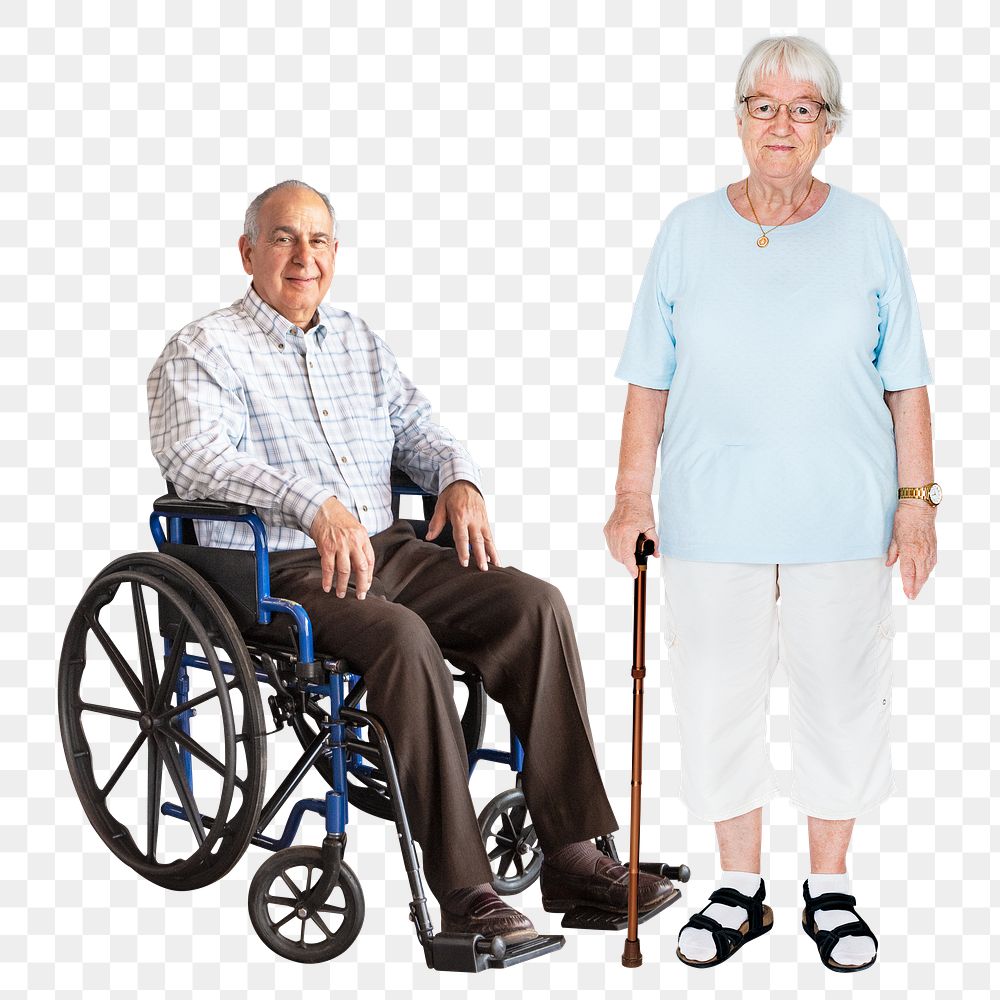 Elderly care png sticker, transparent background