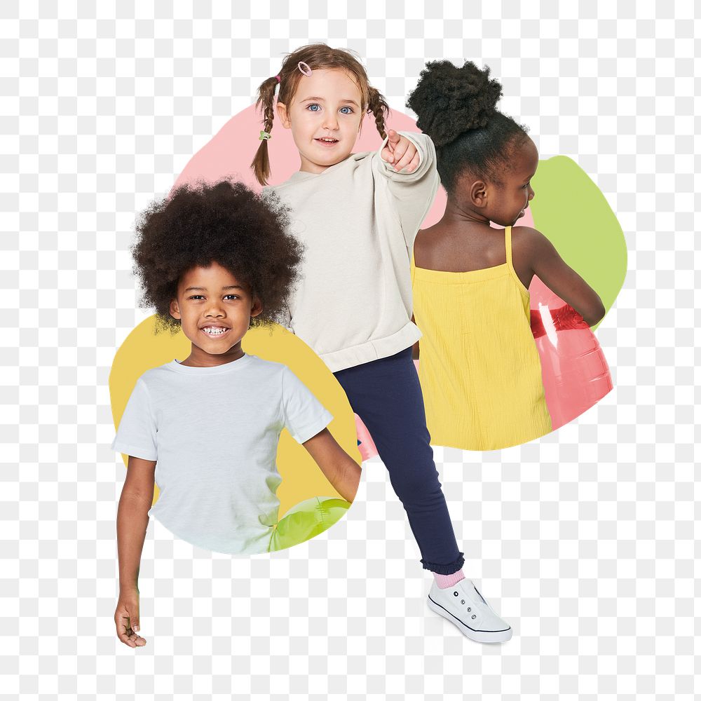 Colorful children png badge sticker, transparent background