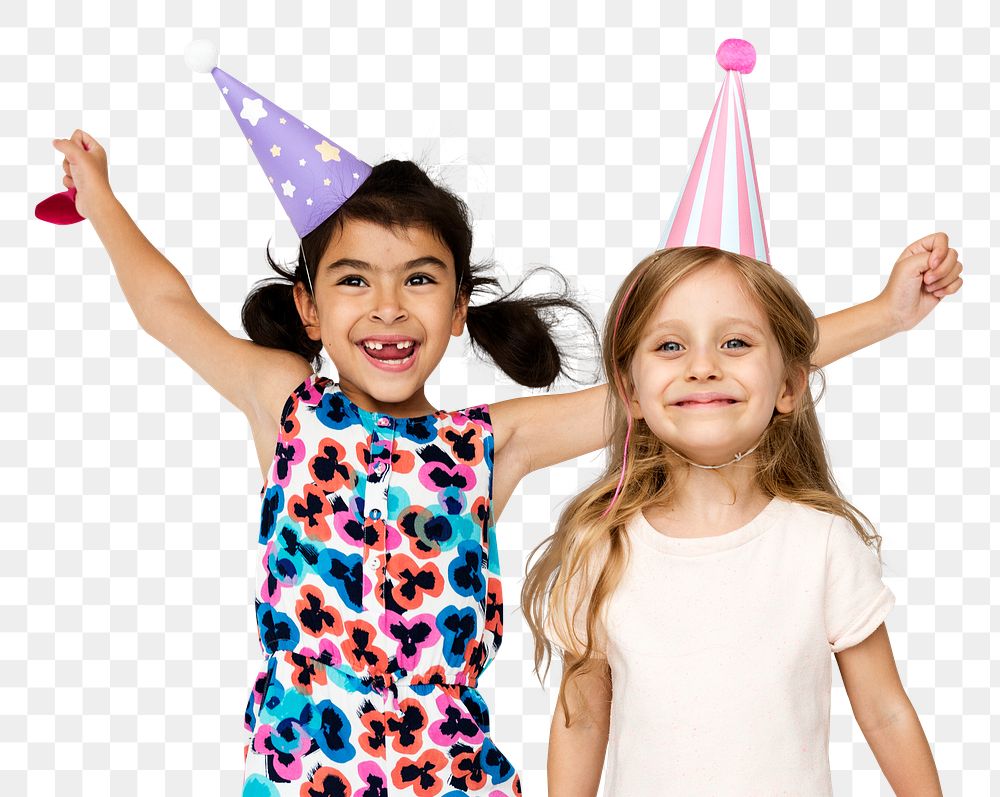 Png kids birthday party sticker, transparent background