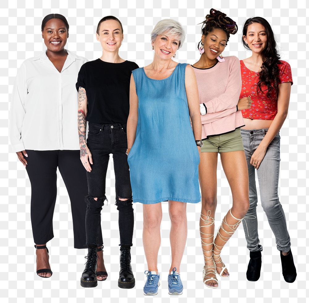 Group of women png sticker, transparent background