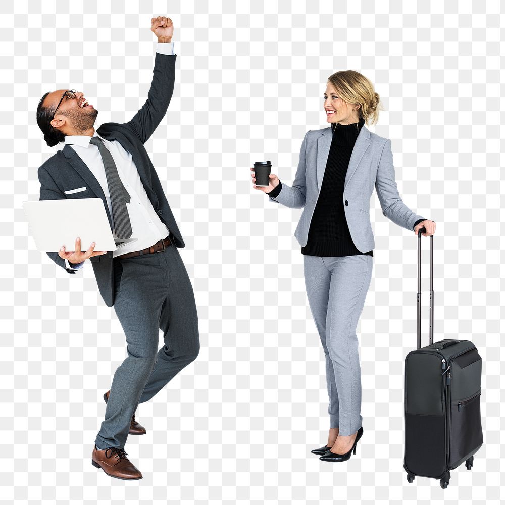 Happy business travel png sticker, transparent background