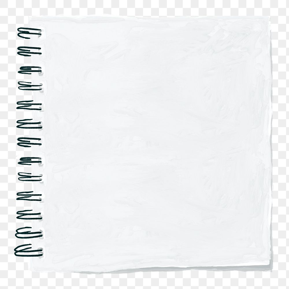 White notebook page png sticker, stationery doodle, transparent background