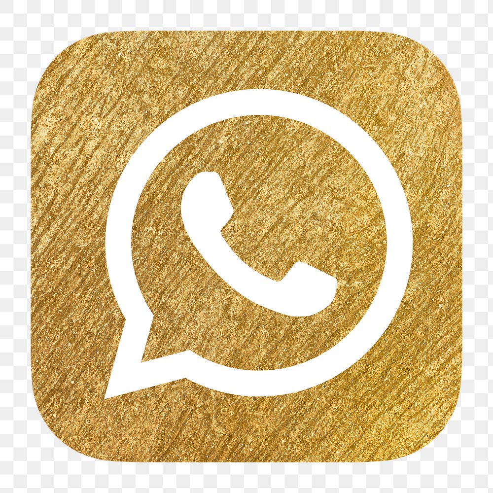 WhatsApp icon for social media in gold design png. 13 MAY 2022 - BANGKOK, THAILAND