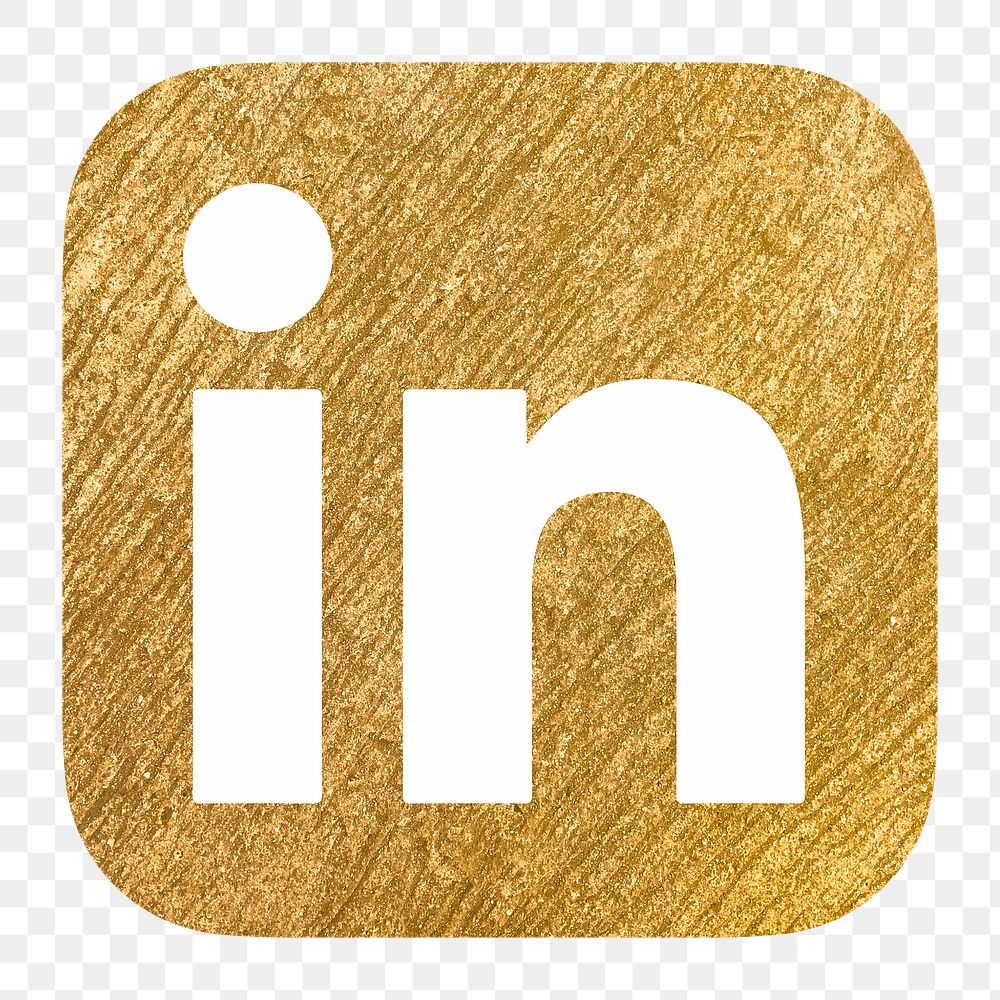 LinkedIn icon for social media in gold design png. 13 MAY 2022 - BANGKOK, THAILAND