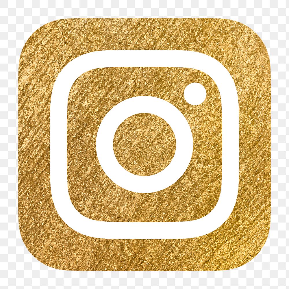 Instagram icon for social media in gold design png. 13 MAY 2022 - BANGKOK, THAILAND