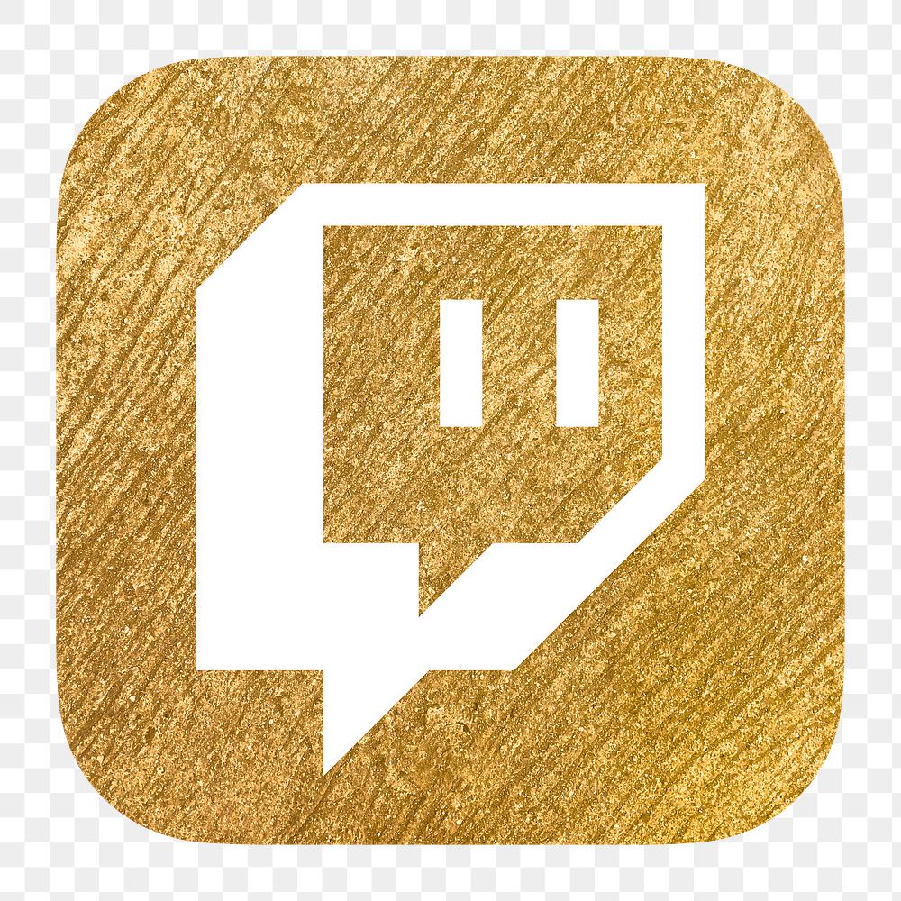 Twitch icon for social media in gold design png. 13 MAY 2022 - BANGKOK, THAILAND