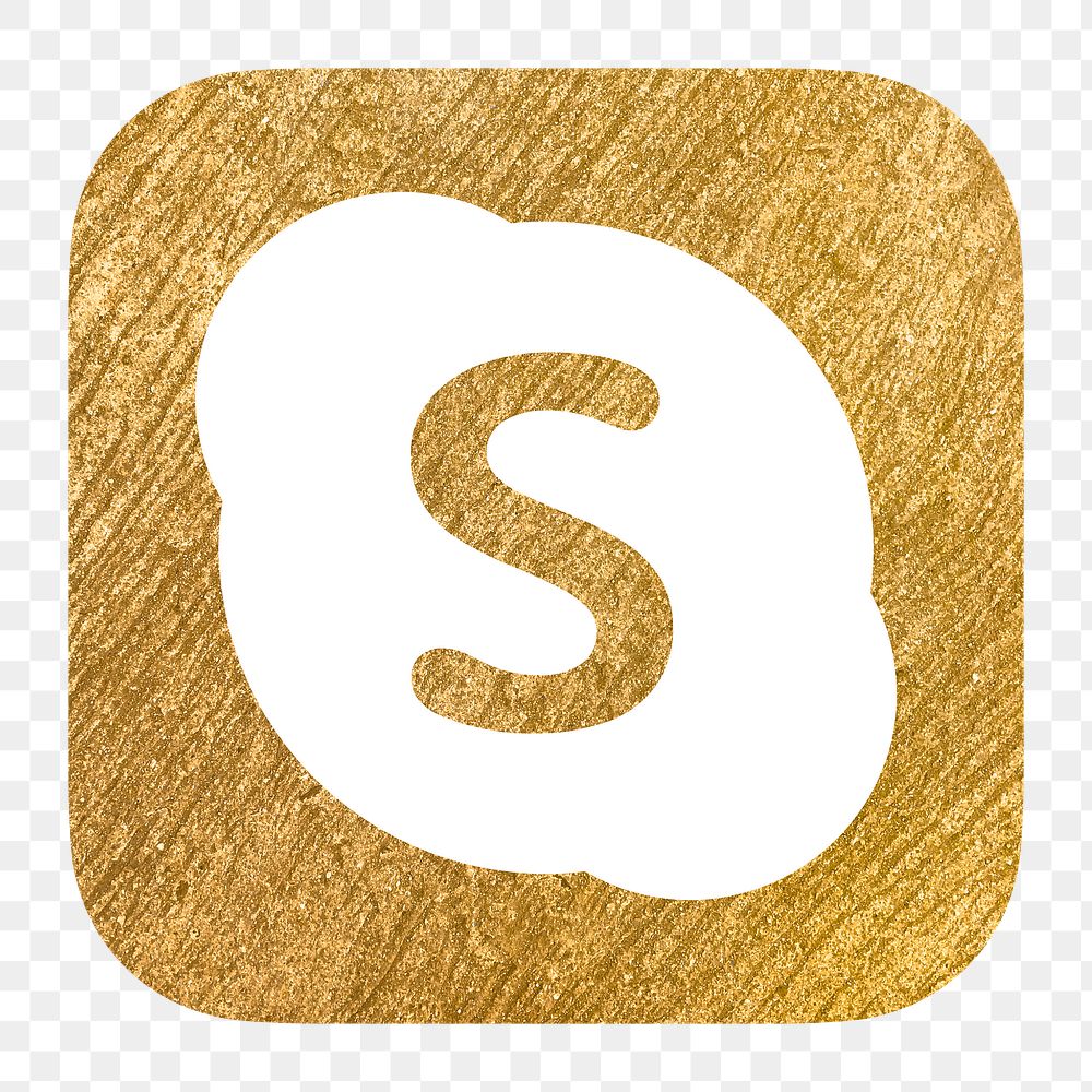 Skype icon for social media in gold design png. 13 MAY 2022 - BANGKOK, THAILAND